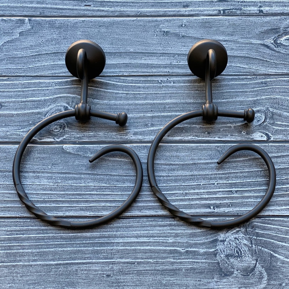 2 Industrial Hand Forged Wrought Iron Curtain Hook